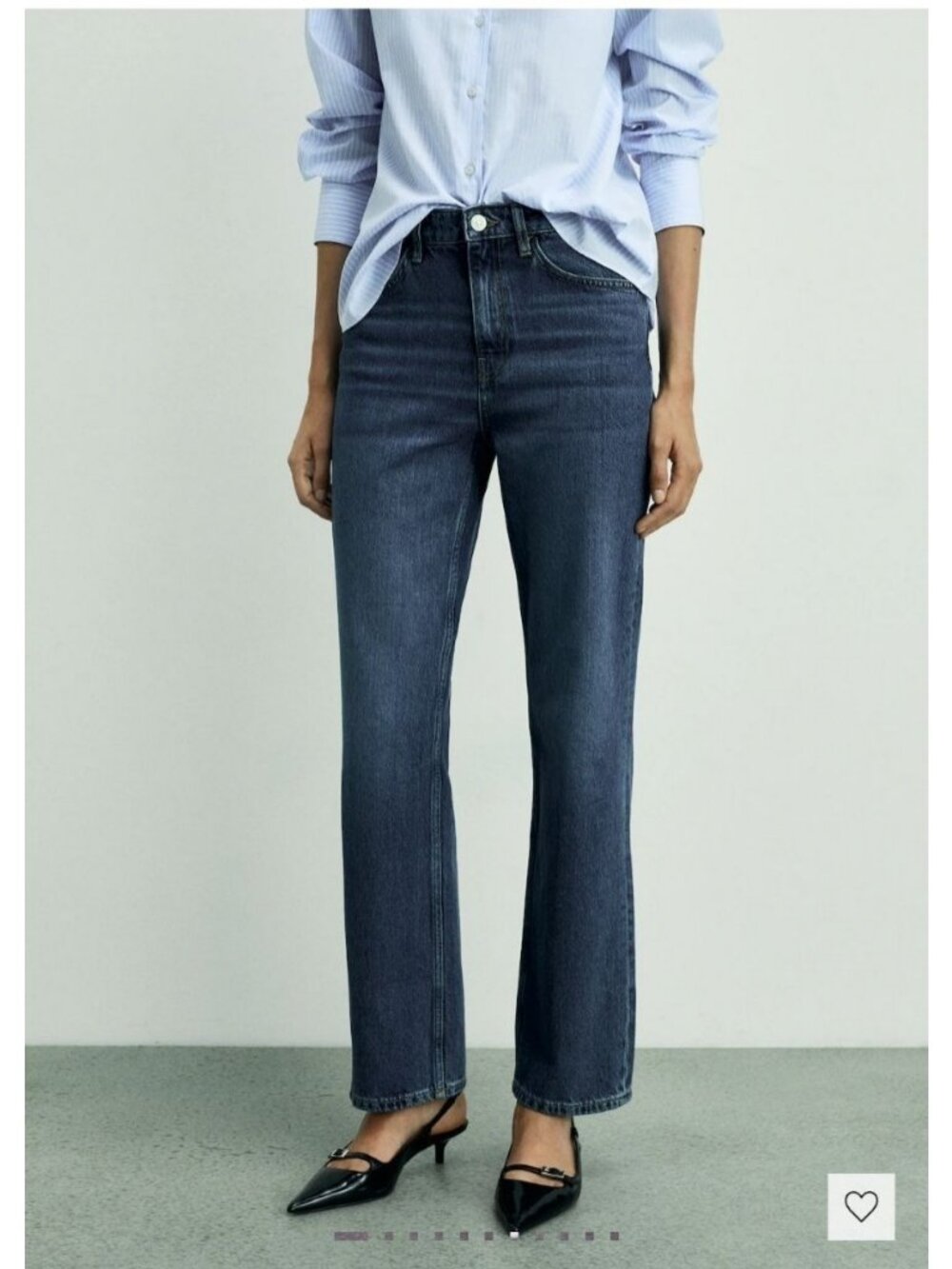 MNG Mango Matilda Straight Jeans Medium Rise 10 Dark Blue